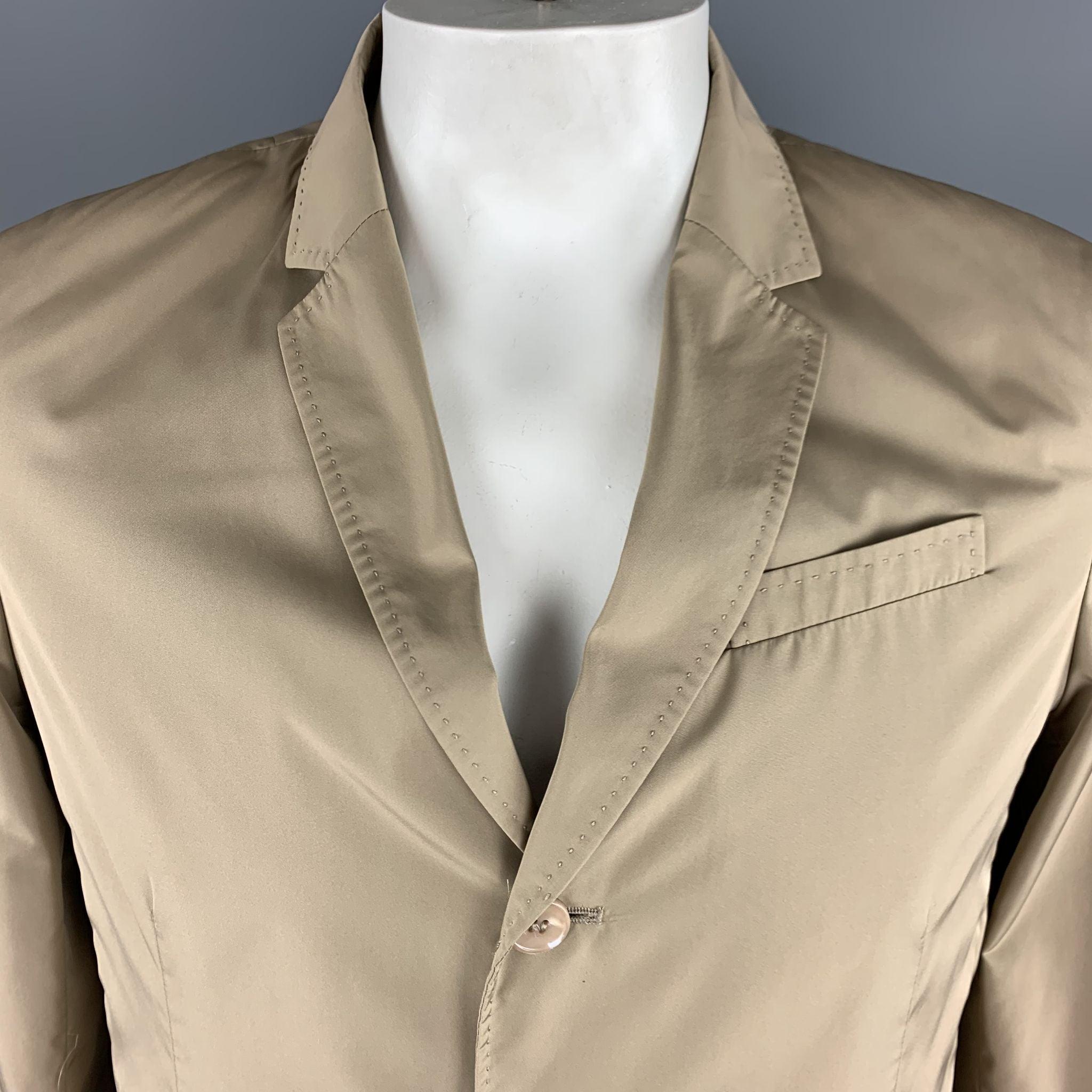 Men's CARVEN Size 42 Khaki Polyester Notch Lapel Sport Coat For Sale