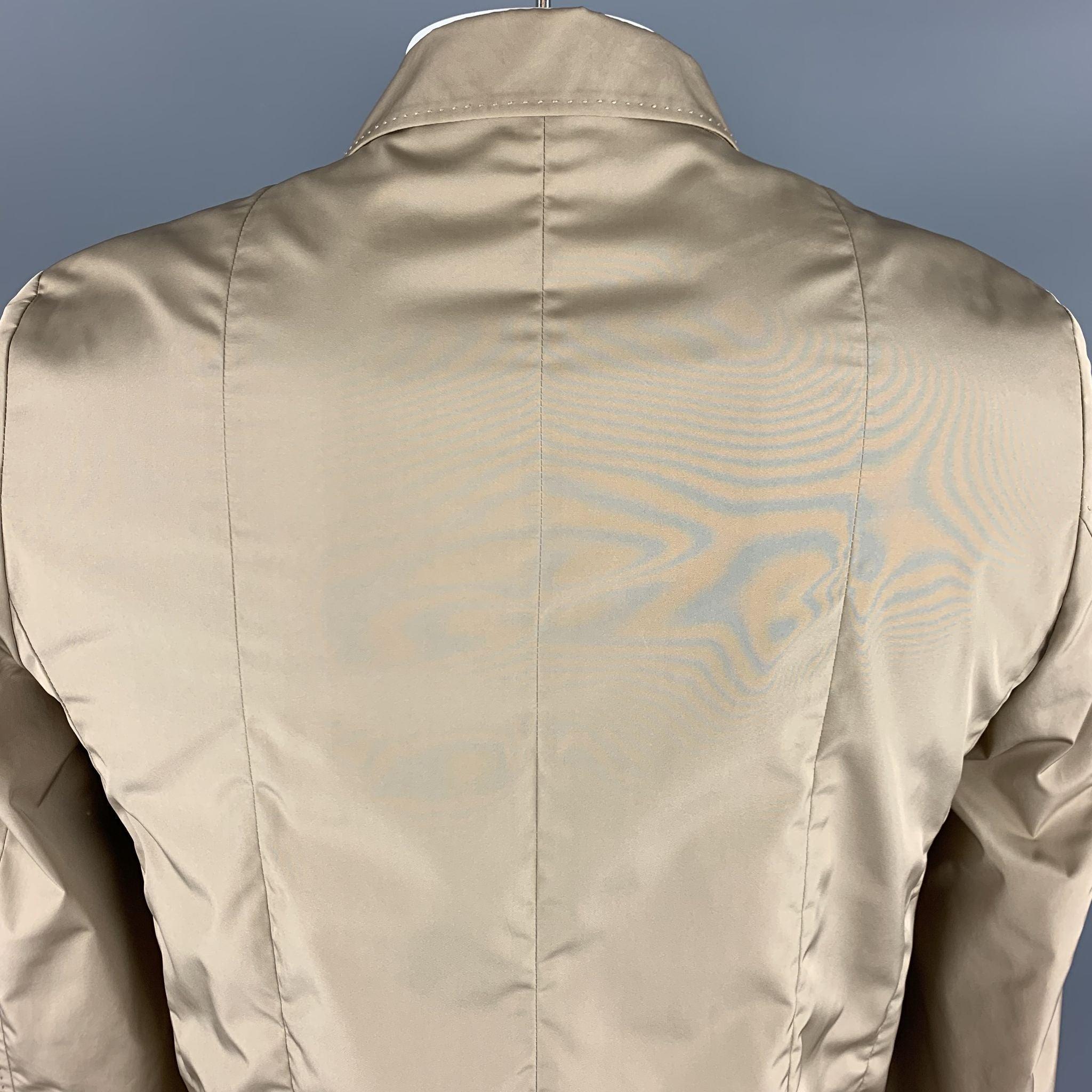 CARVEN Size 42 Khaki Polyester Notch Lapel Sport Coat For Sale 1