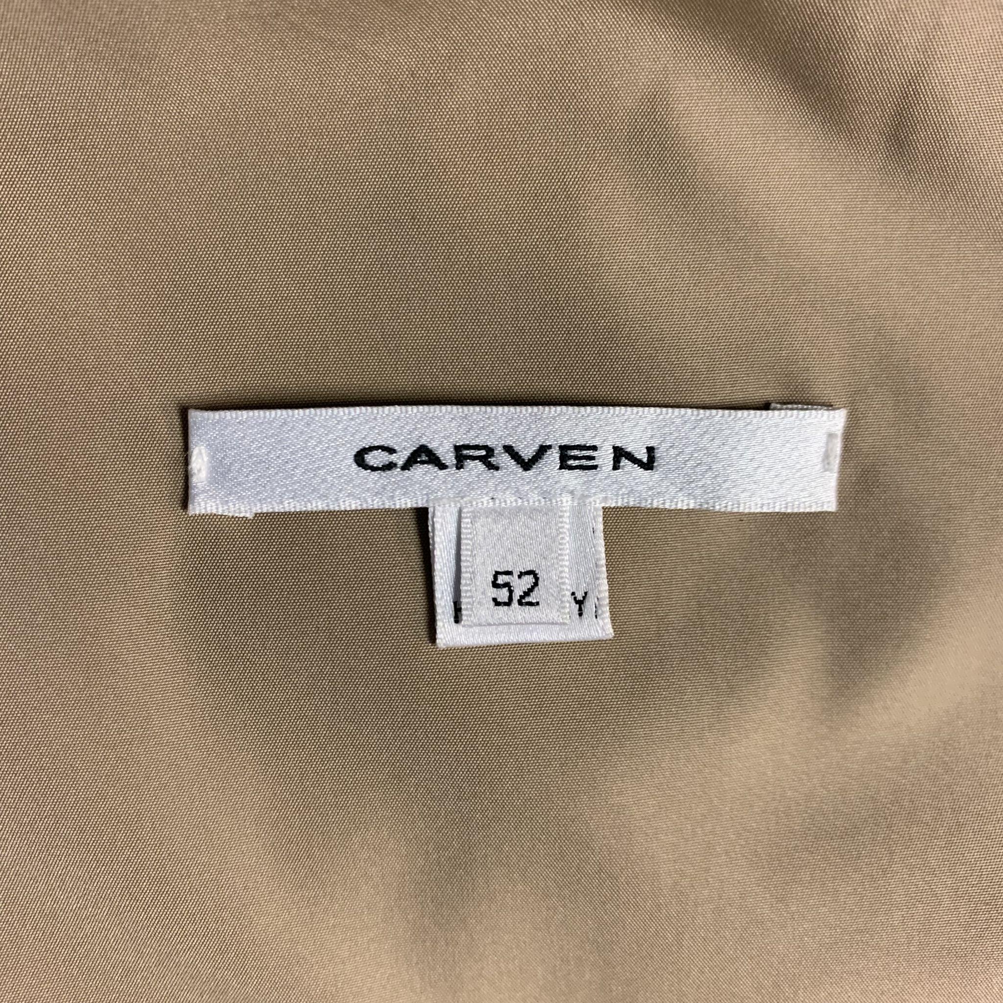 CARVEN Size 42 Khaki Polyester Notch Lapel Sport Coat For Sale 4