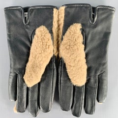 CARVEN Size 9 Tan Black Sheep Leather Alpaca Blend Gloves