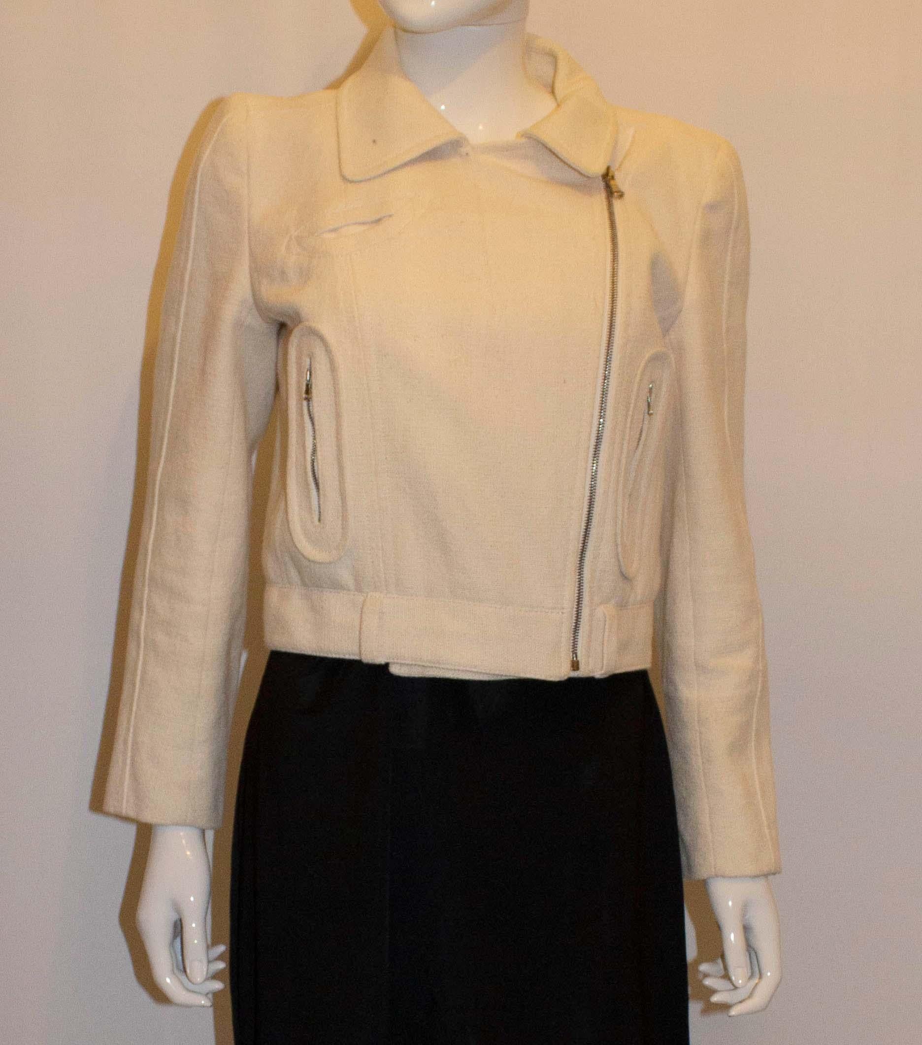 Carven White Cotton Jacket For Sale 1