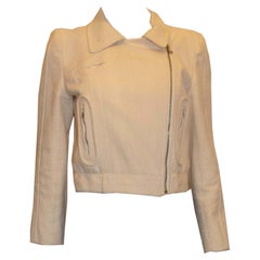 Veste en coton blanc sculpté