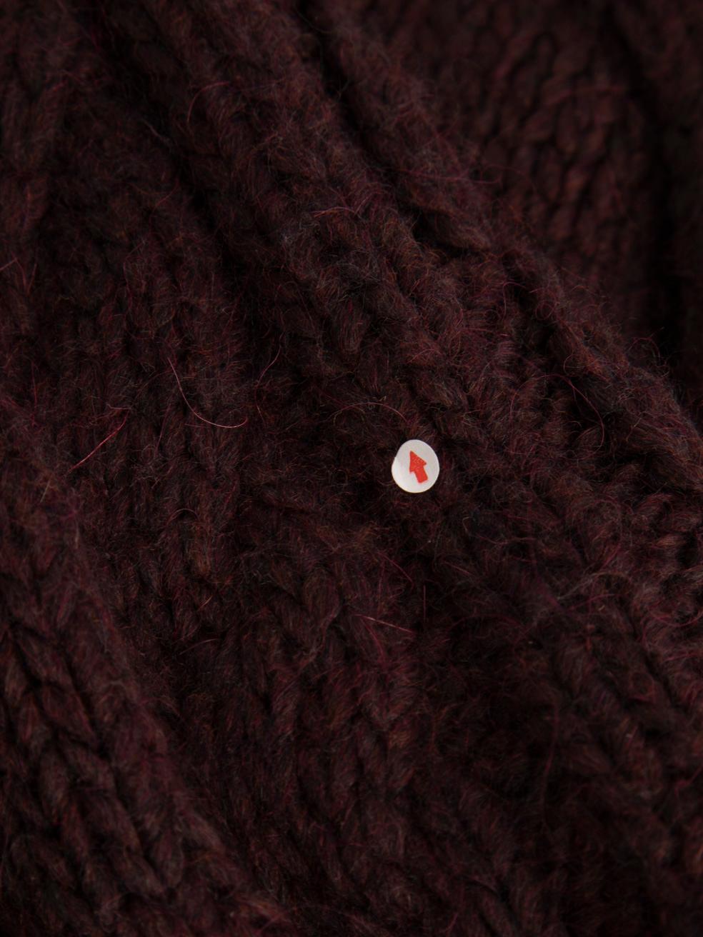 Carven Wine Cable Knit Jumper Size S In Good Condition For Sale In London, GB