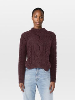 Carven Wine Cable Knit Jumper Size S