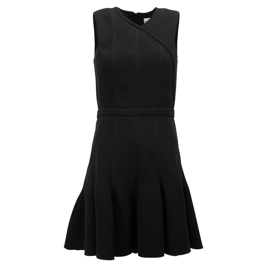 Carven Women's Black Wrap Top Flared Dress For Sale at 1stDibs