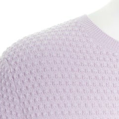 CARVEN wool blend pastel lilac purple textured knit long sleeve sweater top M
