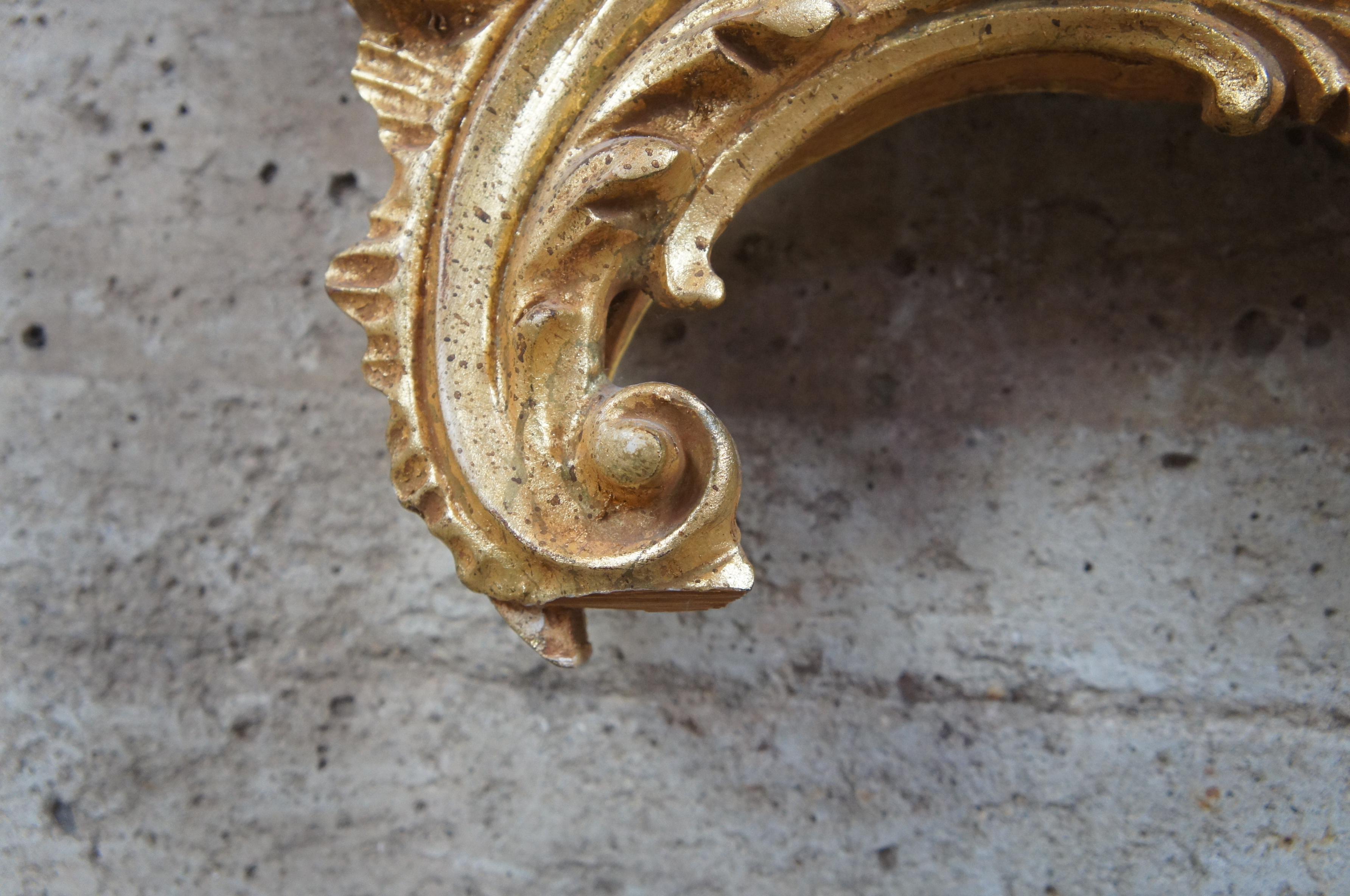 Carvers Guild Chinese Chippendale Scalloped Dove Wreath Mirror Baroque Rococo 2