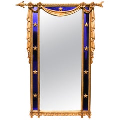 Carvers Guild Giltwood Cobalt Blue Glass Mirror