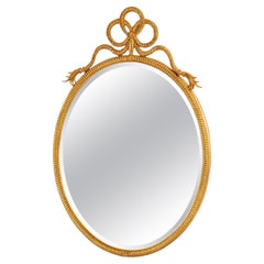 Carver's Guild Napoleon III Style Large Antique Giltwood Rope-Twist Mirror