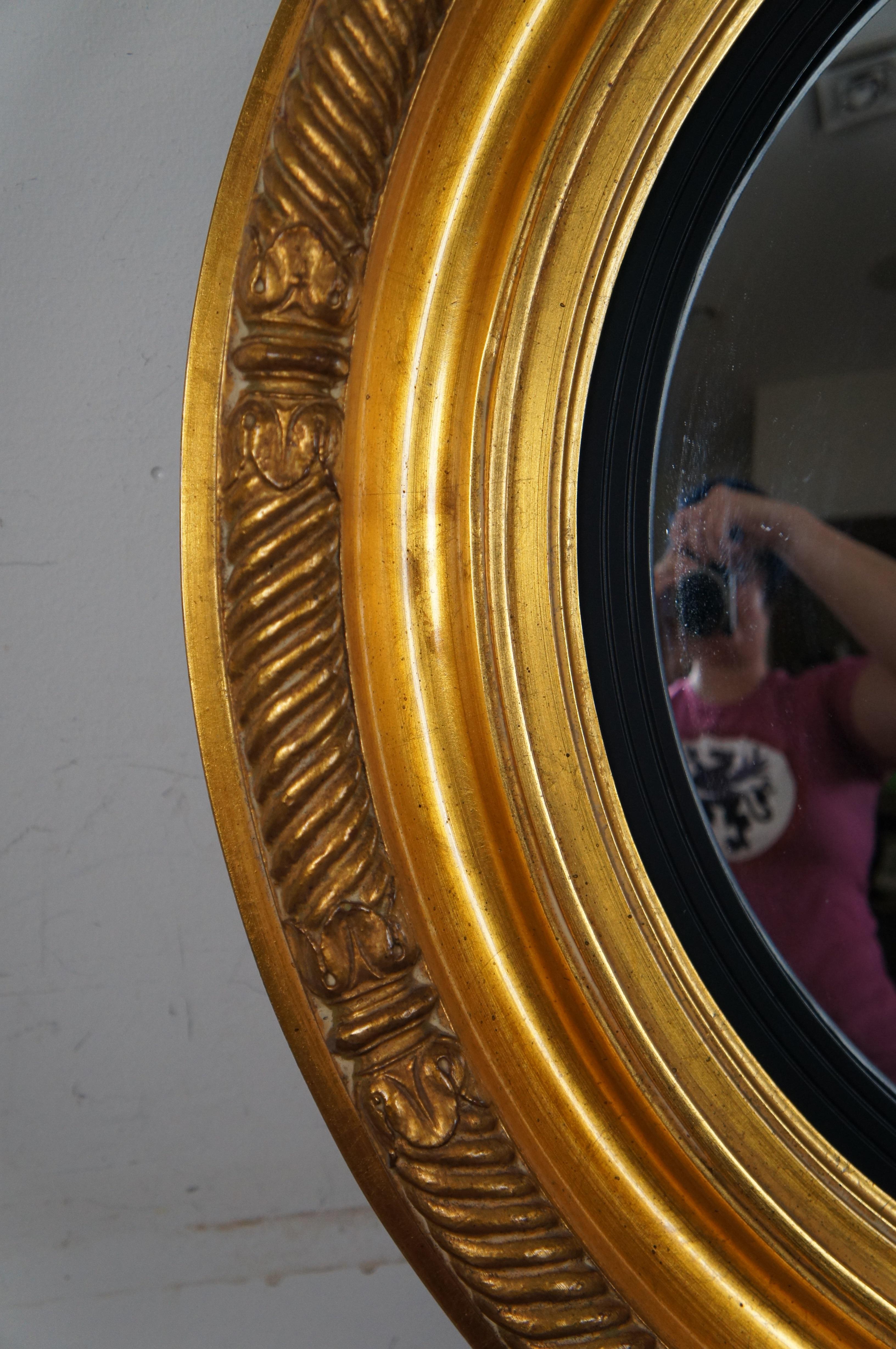 Carvers Guild Nautical Rondel Convex Bullseye Mirror Antique Gold Regency 8