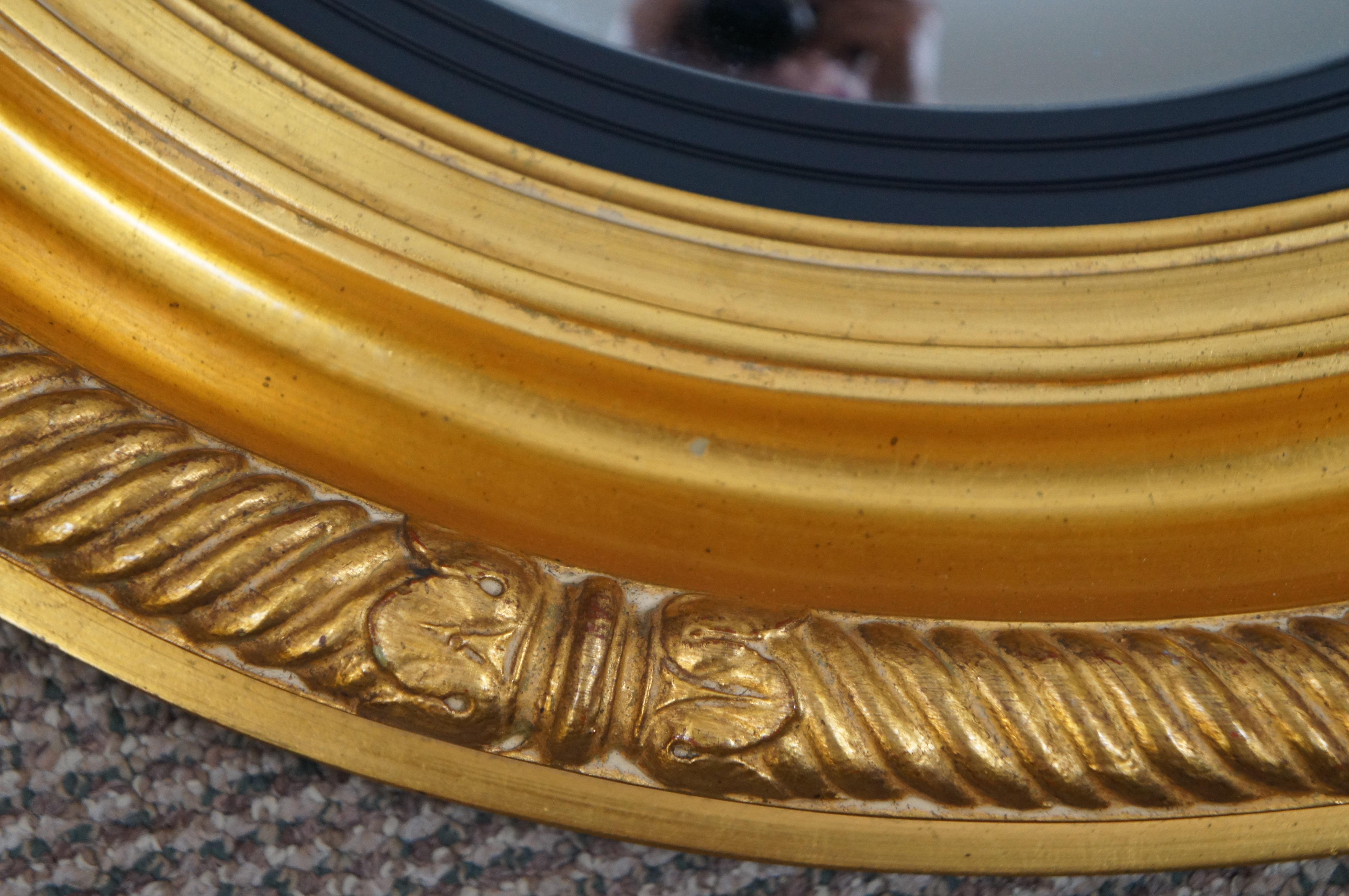 Carvers Guild Nautical Rondel Convex Bullseye Mirror Antique Gold Regency 1