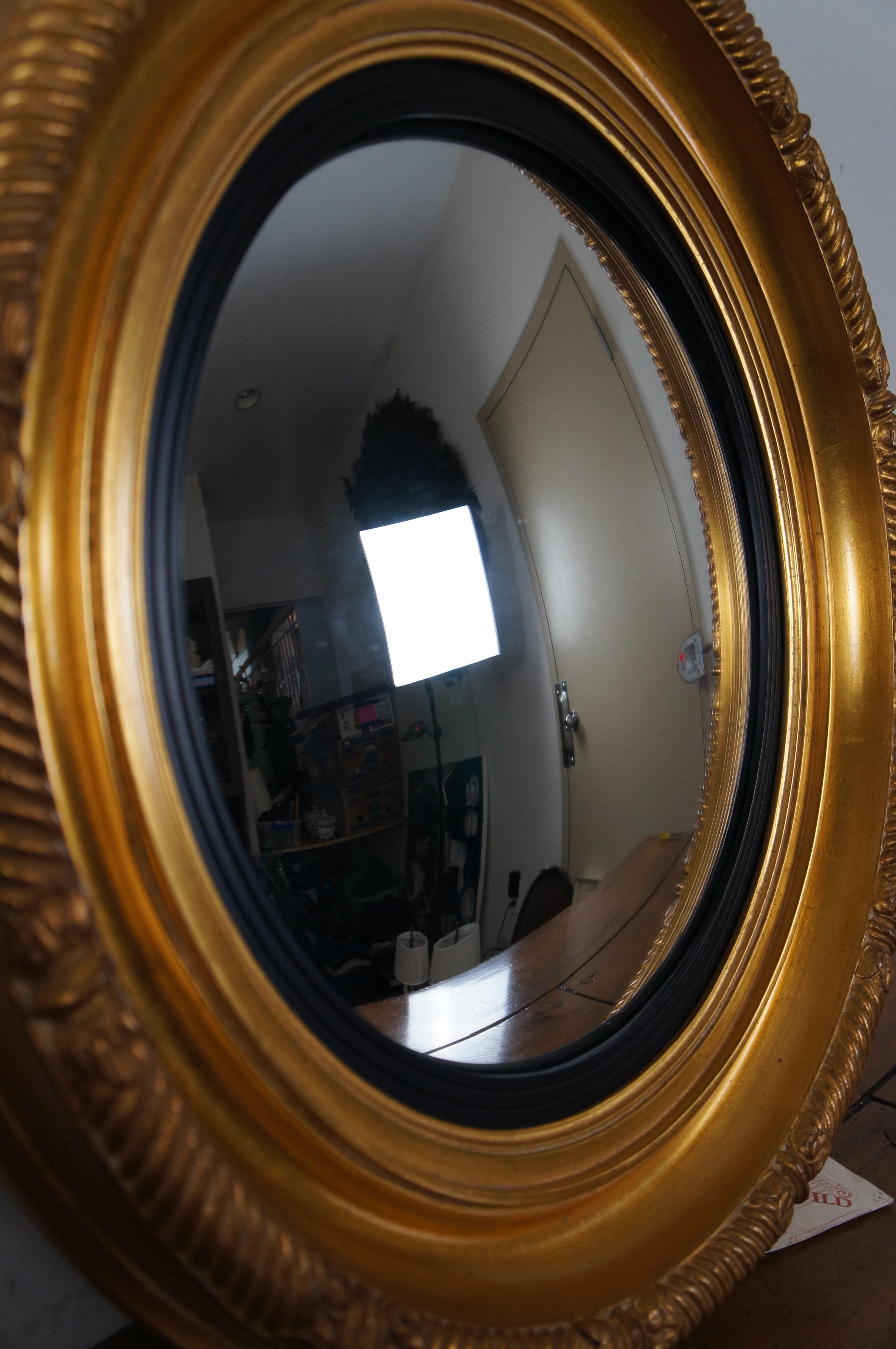 Carvers Guild Nautical Rondel Convex Bullseye Mirror Antique Gold Regency 2