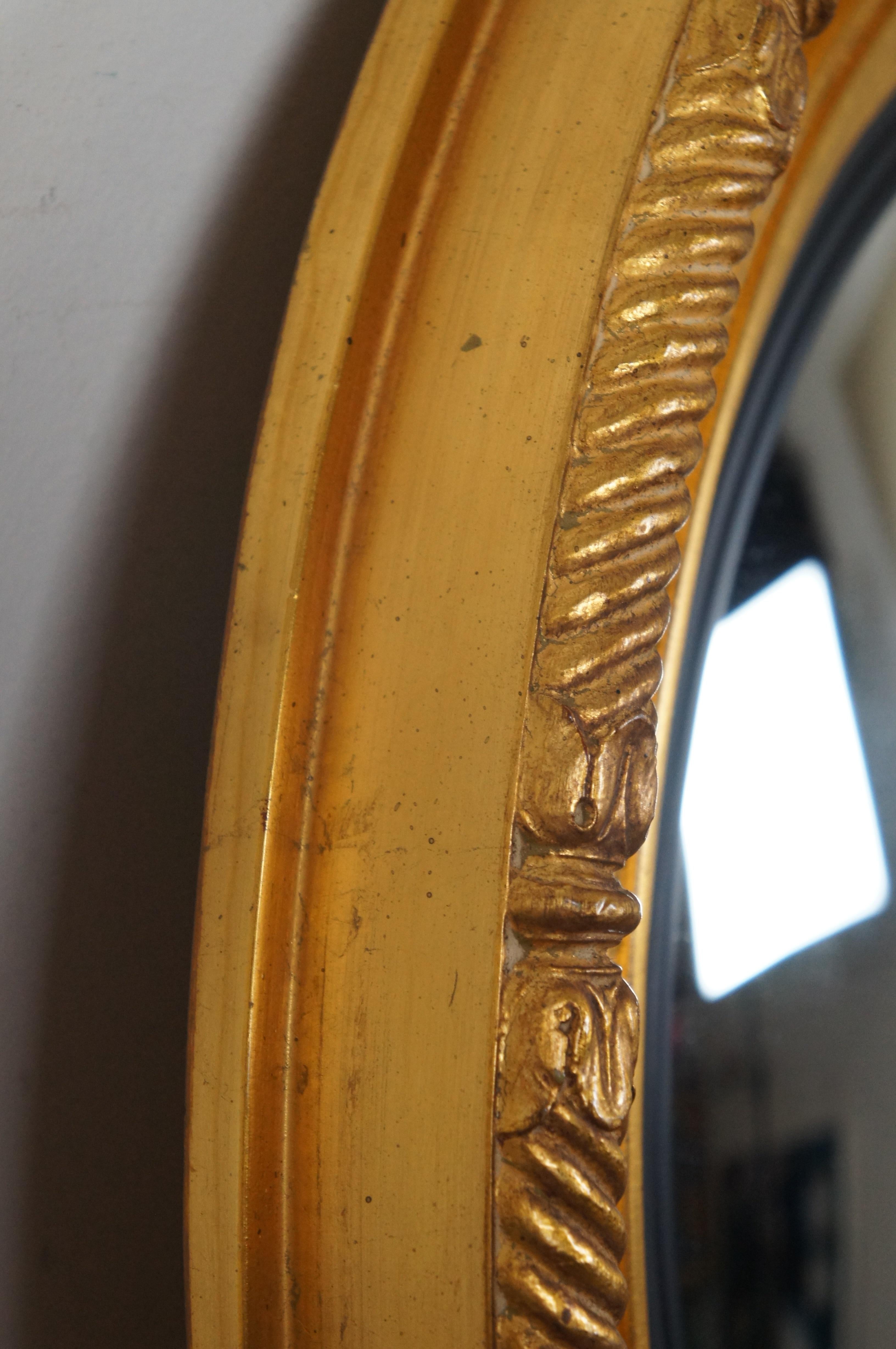 Carvers Guild Nautical Rondel Convex Bullseye Mirror Antique Gold Regency 3
