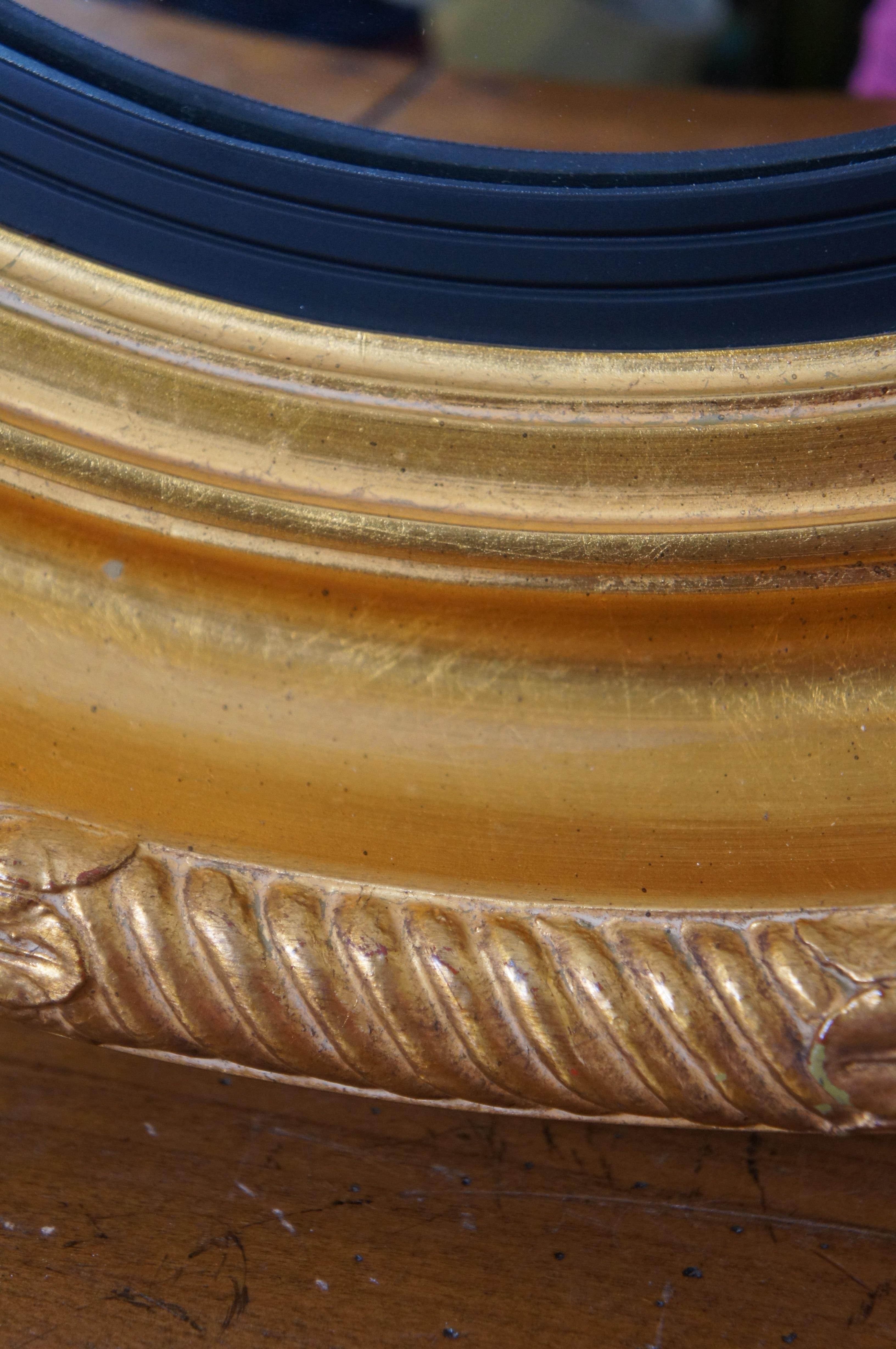 Carvers Guild Nautical Rondel Convex Bullseye Mirror Antique Gold Regency 4
