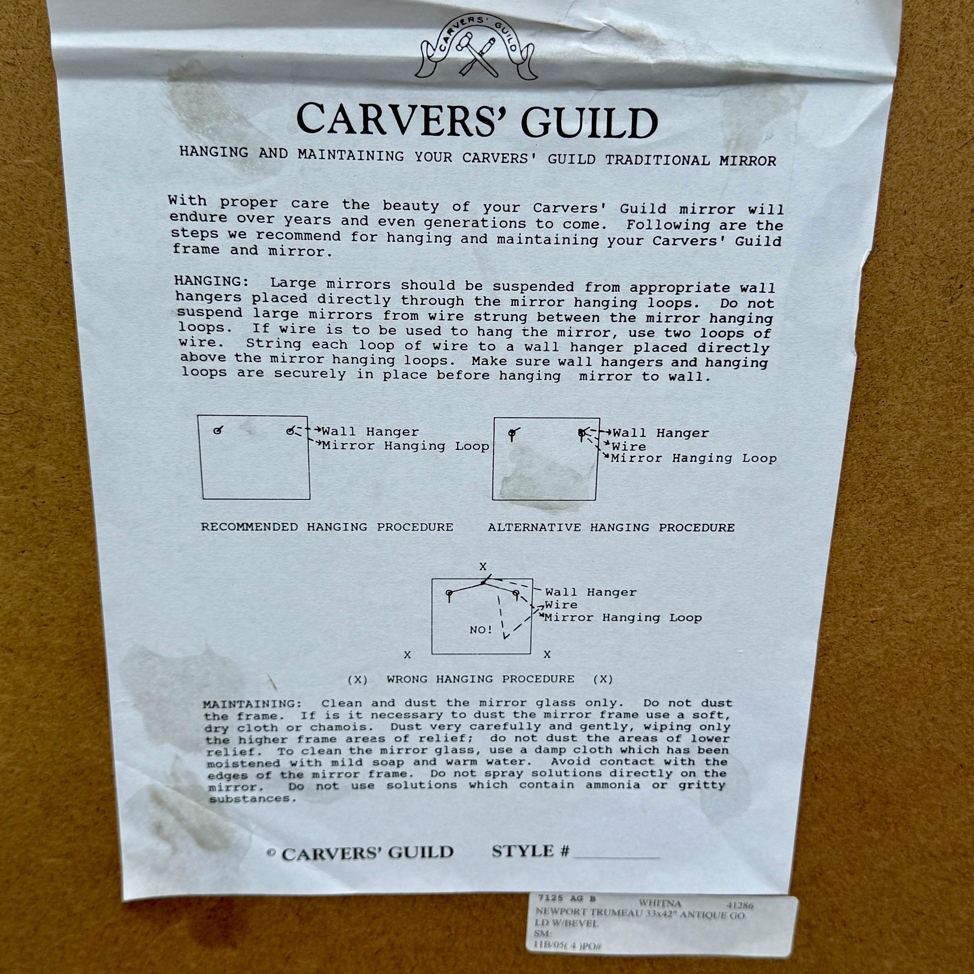 Carvers Guild Newport Trumeau Vergoldeter Wood Wandspiegel im Angebot 5