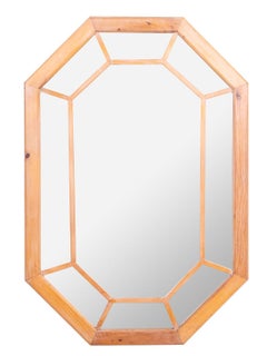 Carvers Guild Scrubbed Pine Octagon Shaped Mirror