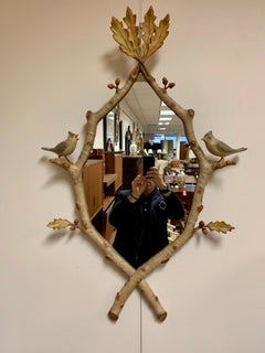 Carvers Guild Songbirds Mirror Carved Birds Done in Antique Gold Leaf Finish