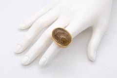 Carvin French Bombe Cocktail Ring in 18kt Gold with 47.07 Cts Rutile Quartz