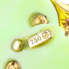 CARVIN FRENCH Chrysoprase Pink Sapphire Pearl Flower Pendant 18k Gold