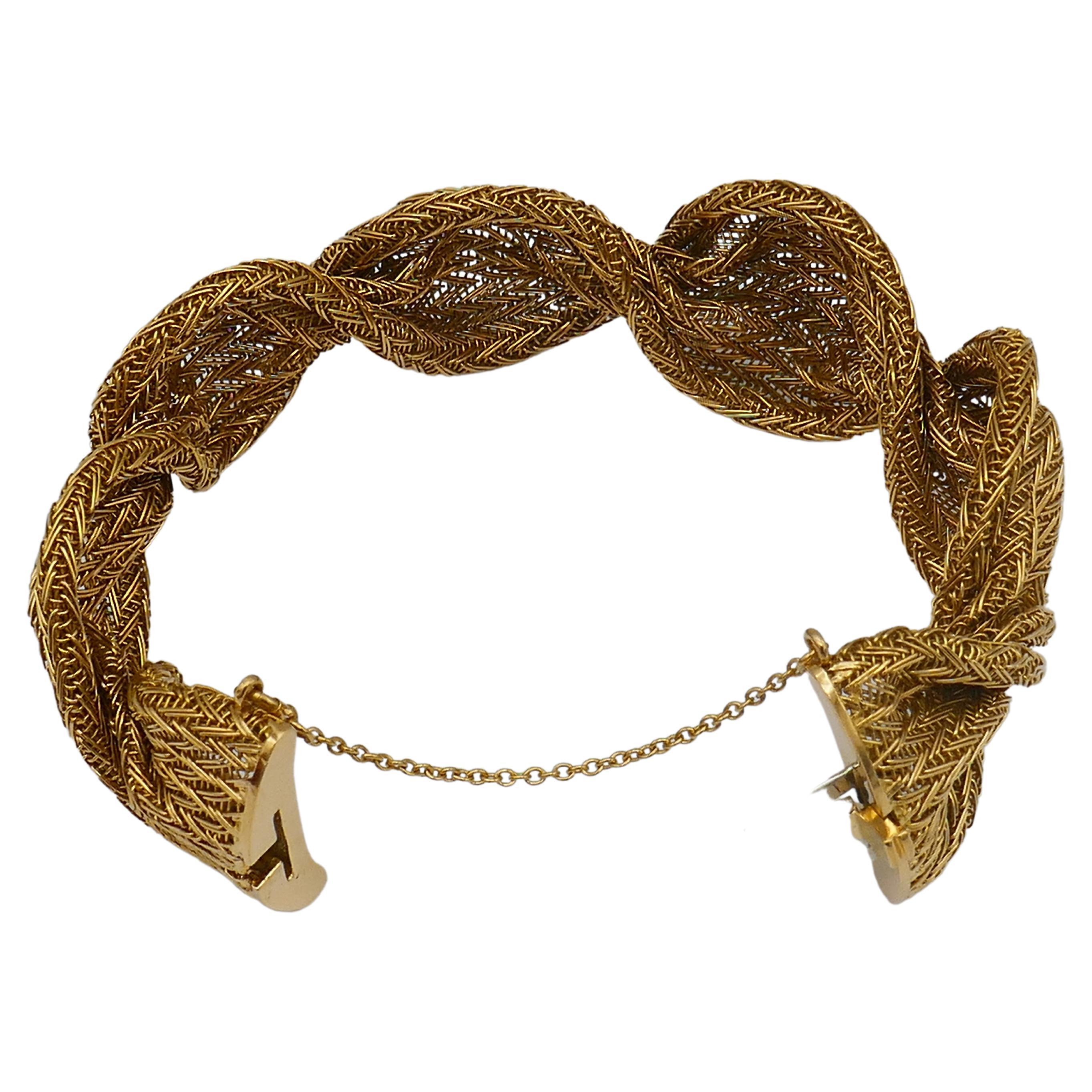 Carvin French Gold Woven Link Bracelet 2