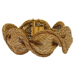 Vintage Carvin French Gold Woven Link Bracelet