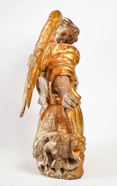Sculpture d'un ange, style baroque, 18ème siècle.