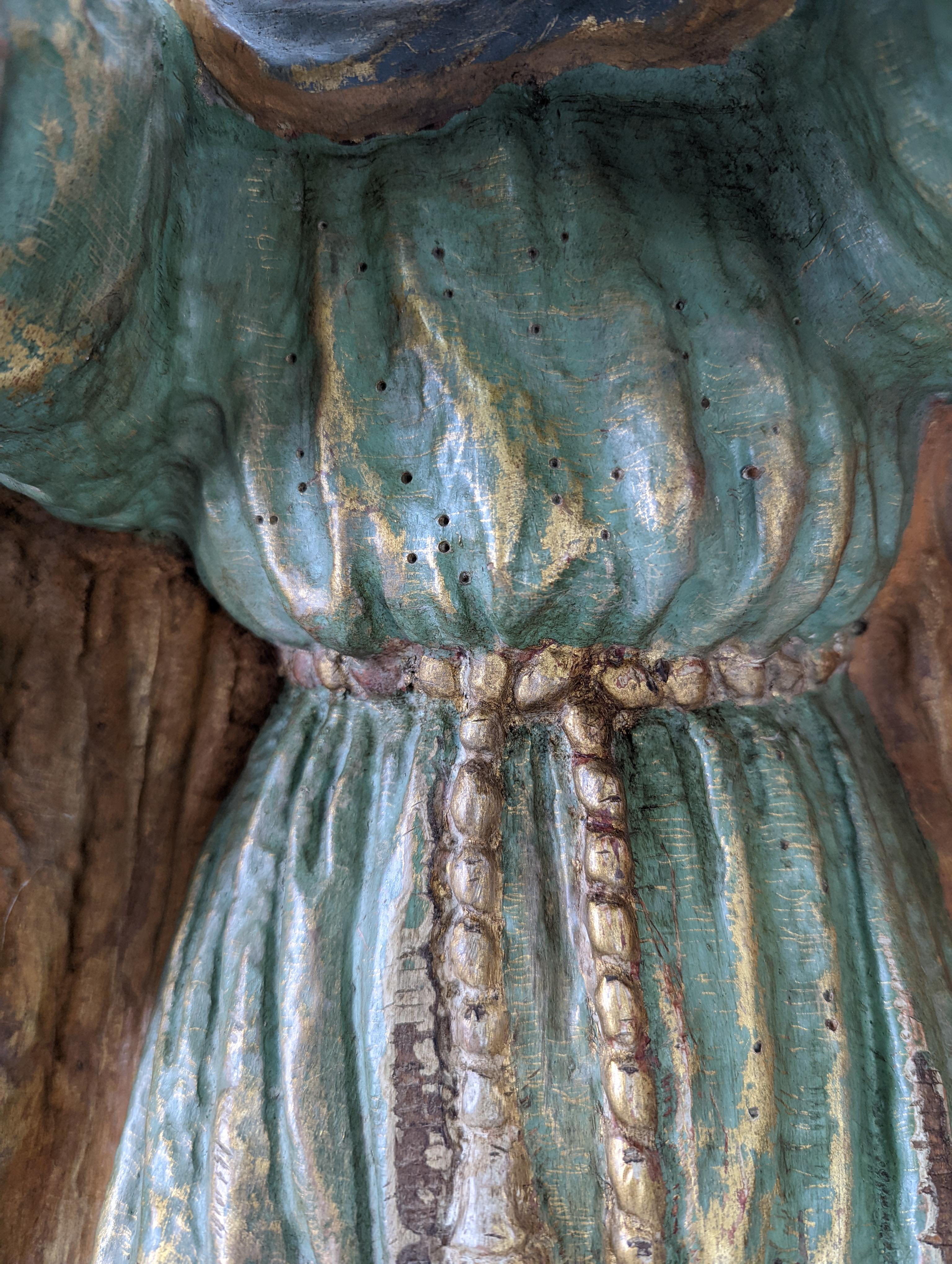 Carving of Angel in Polychrome Wood 5