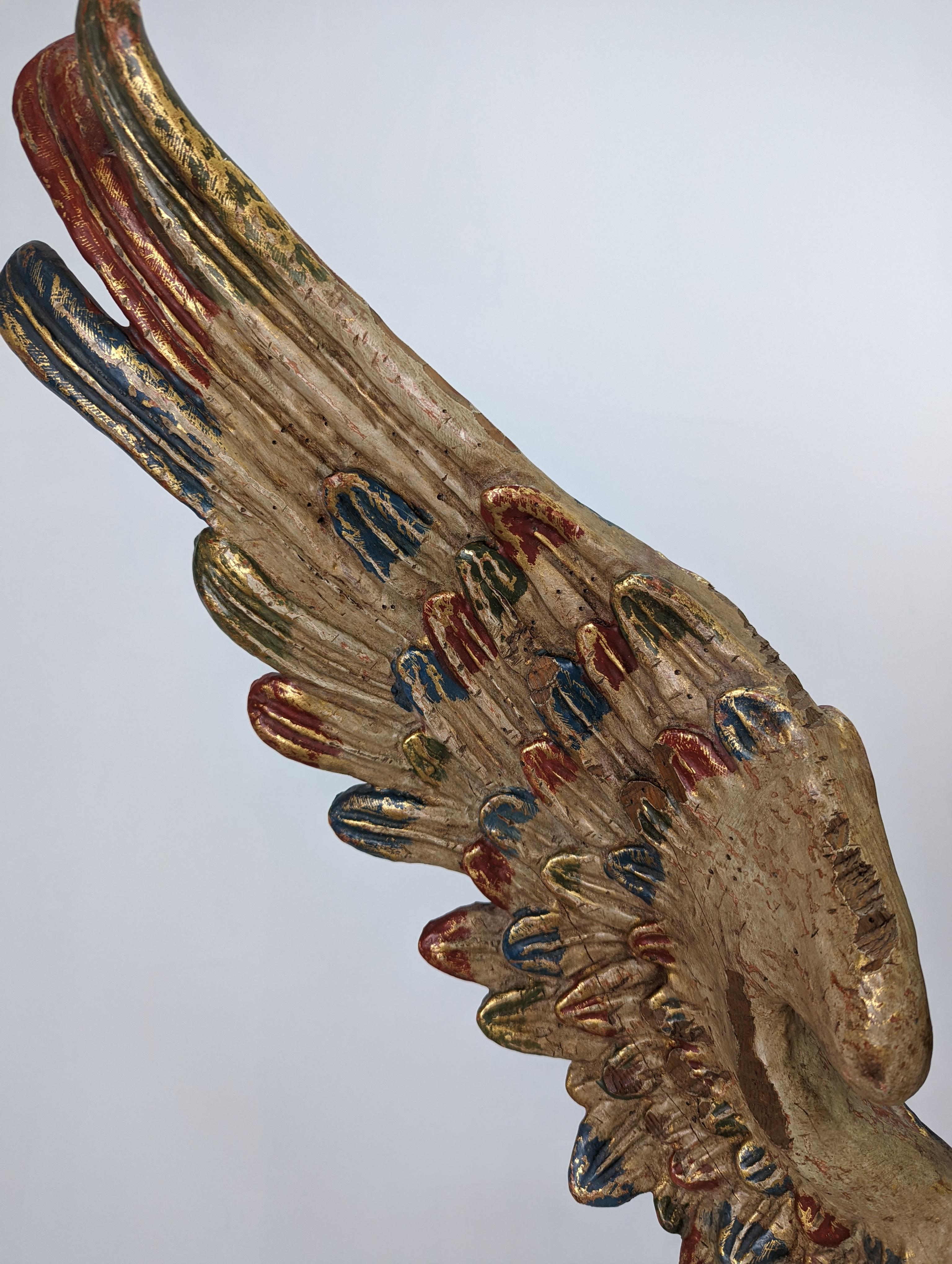 Carving of Angel in Polychrome Wood 1