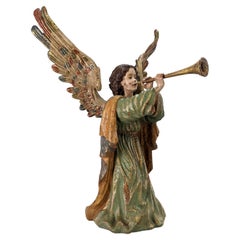 Carving of Angel in Polychrome Wood