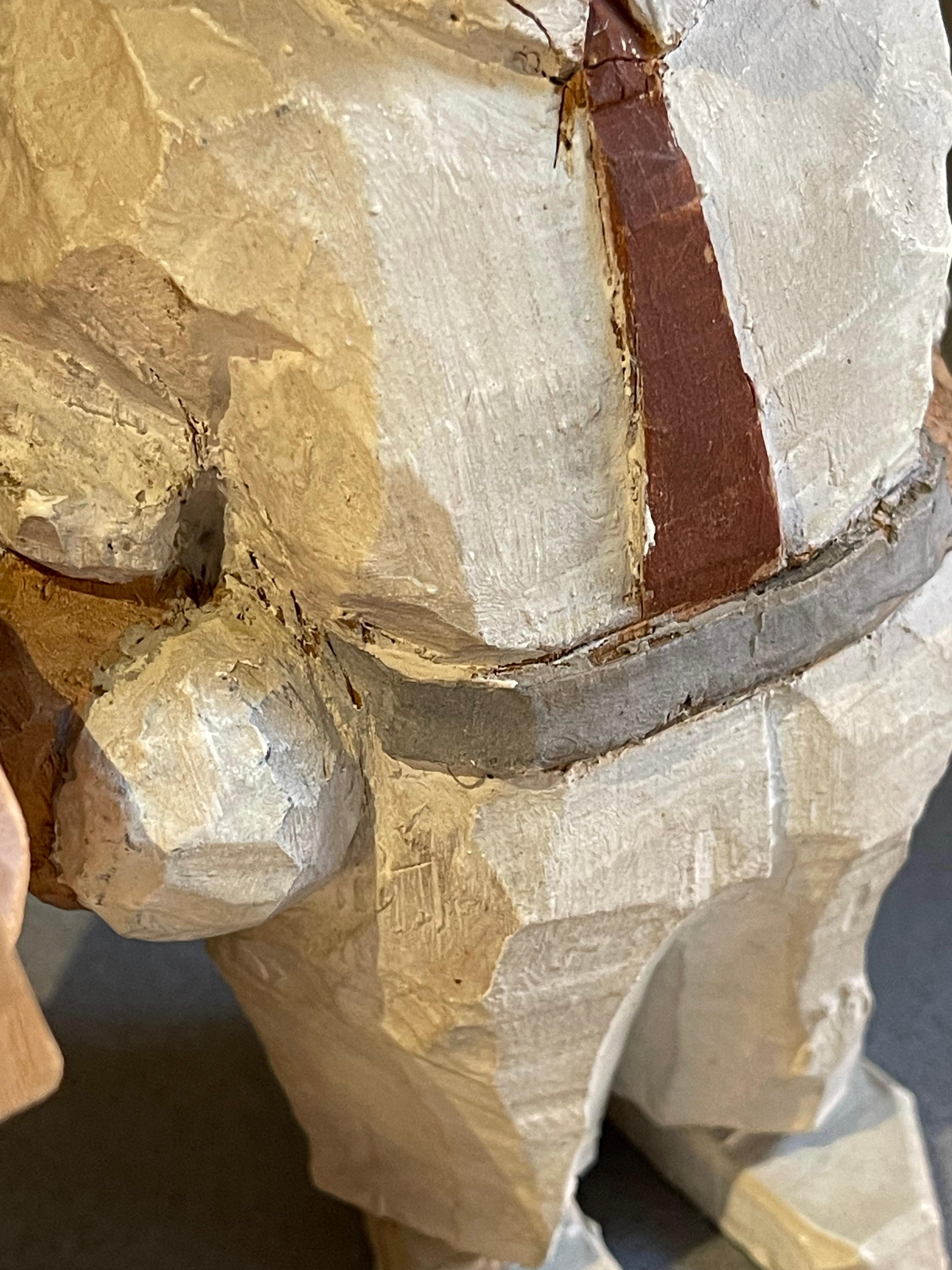 Tallado Esculturas de Madera Hombre Viejo En Blanco Figurilla Decorativa Antigua de Humano Sueco en venta