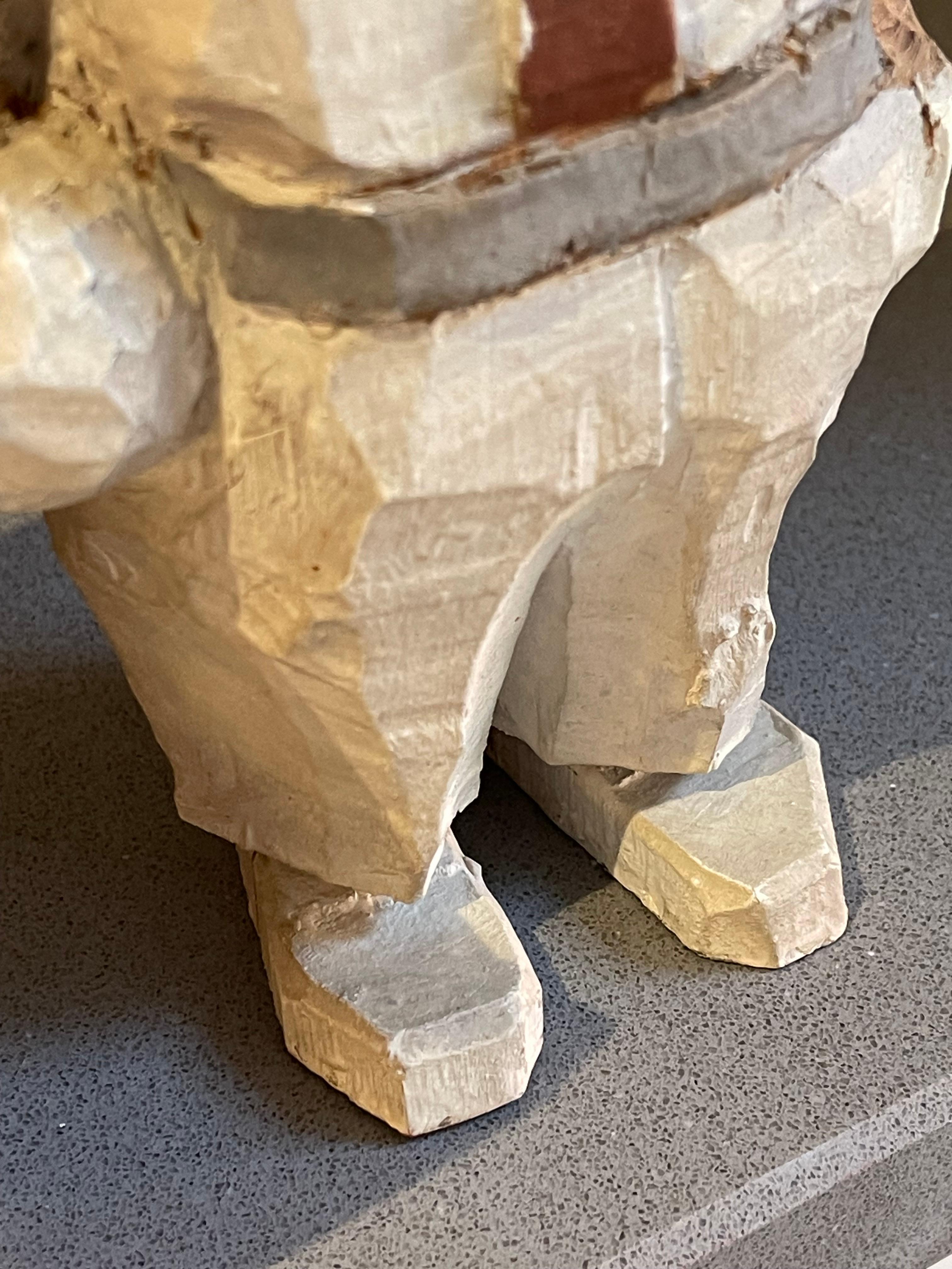 Tallado Esculturas de Madera Hombre Viejo En Blanco Figurilla Decorativa Antigua de Humano en Excelente estado para la venta en Wembley, GB