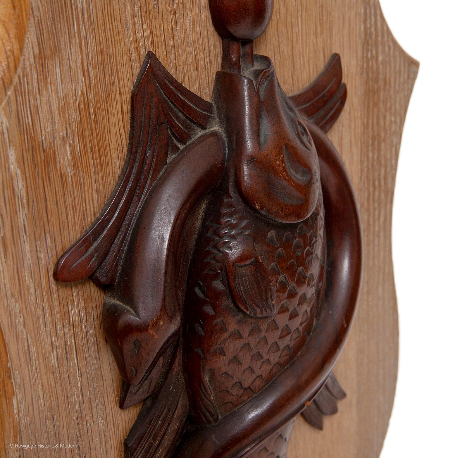 Baroque Revival Carvings Three Pheasant Partridge Salmon Eel Gamebird Shield Shooting Interest For Sale