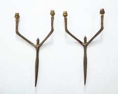 Caryatides Bronze Sconces by Felix Agostini, France, 1960