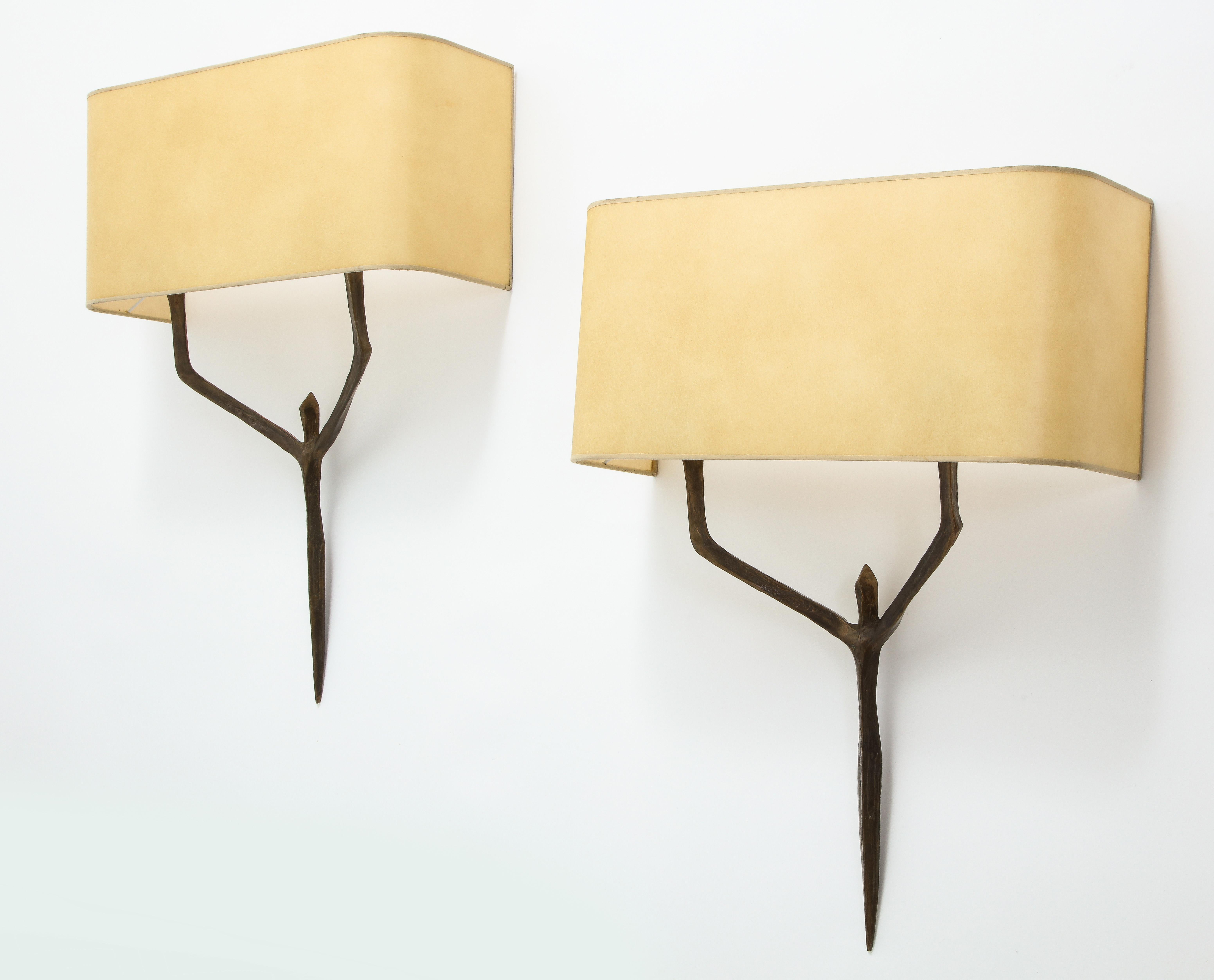 Mid-Century Modern Caryatides Bronze Sconces by Felix Agostini, France, 1960 For Sale