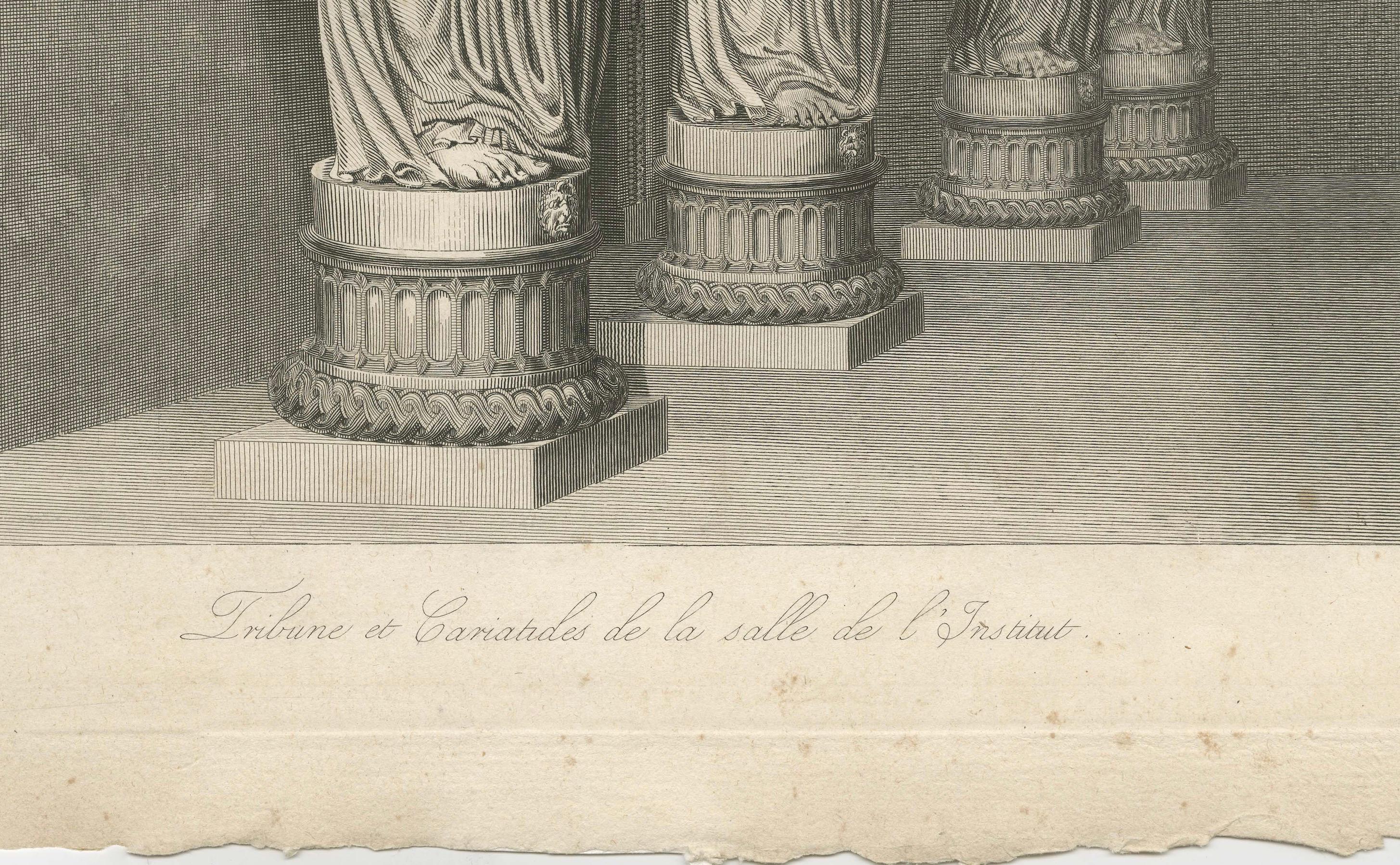 Caryatids of the Institut de France – Engraving by Louis-Pierre Baltard, c.1800