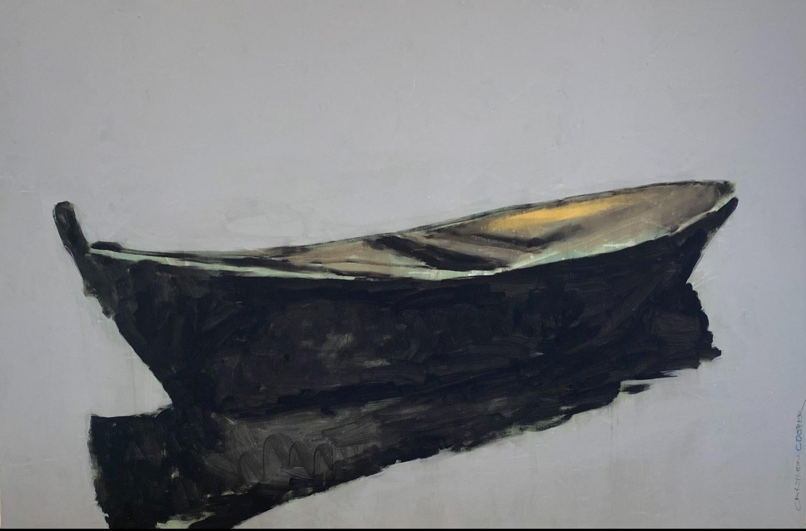 Carylon Cooper Landscape Painting - I'm Waking Up by Carylon Killebrew Contemporary Figurative Boat Painting