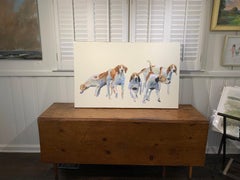 Blue Ridge Morning by Carylon Killebrew, Mixed Media on Canvas Dog Painting