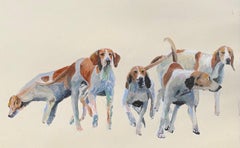 Blue Ridge Morning by Carylon Killebrew, Mixed Media on Canvas Dog Painting