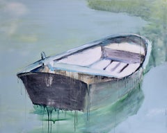Making Believe by Carylon Killebrew Large Contemporary Boat Oil on Canvas