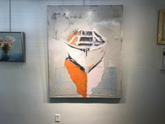My Treasure by Carylon Killebrew, Large Vertical Mixed Media Boat Painting