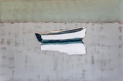"Still the One" by Carylon Killebrew, Large Horizontal Mixed Media Boat Painting