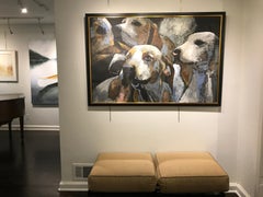 Turn To Me by Carylon Killebrew 2018 Large Horizontal Dog Painting on Tar Paper