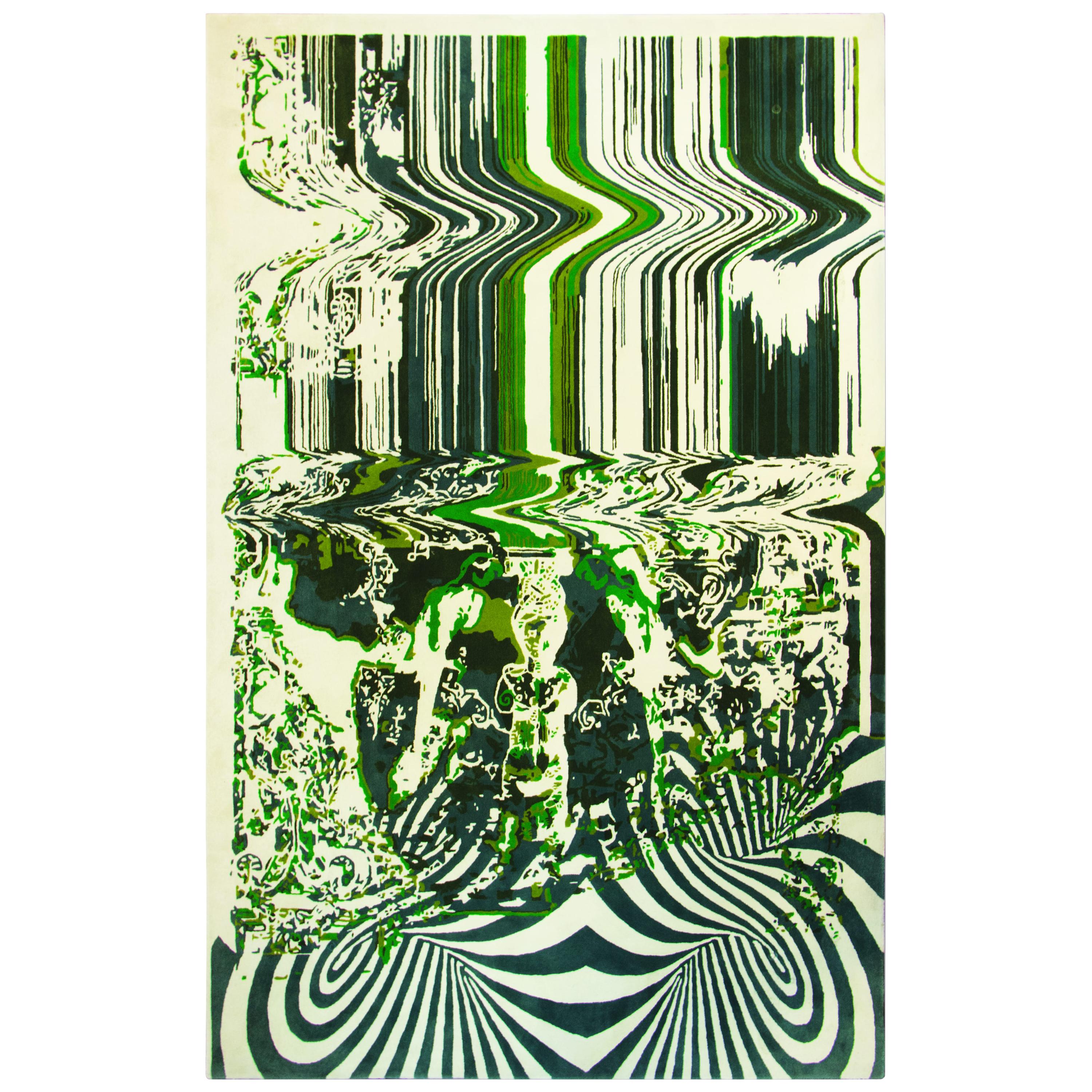 Tapis sculptural en soie botanique touffetée en vente