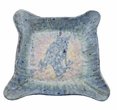 Centre de table en céramique émaillée C.A.S. Vietri, Italie, années 1950