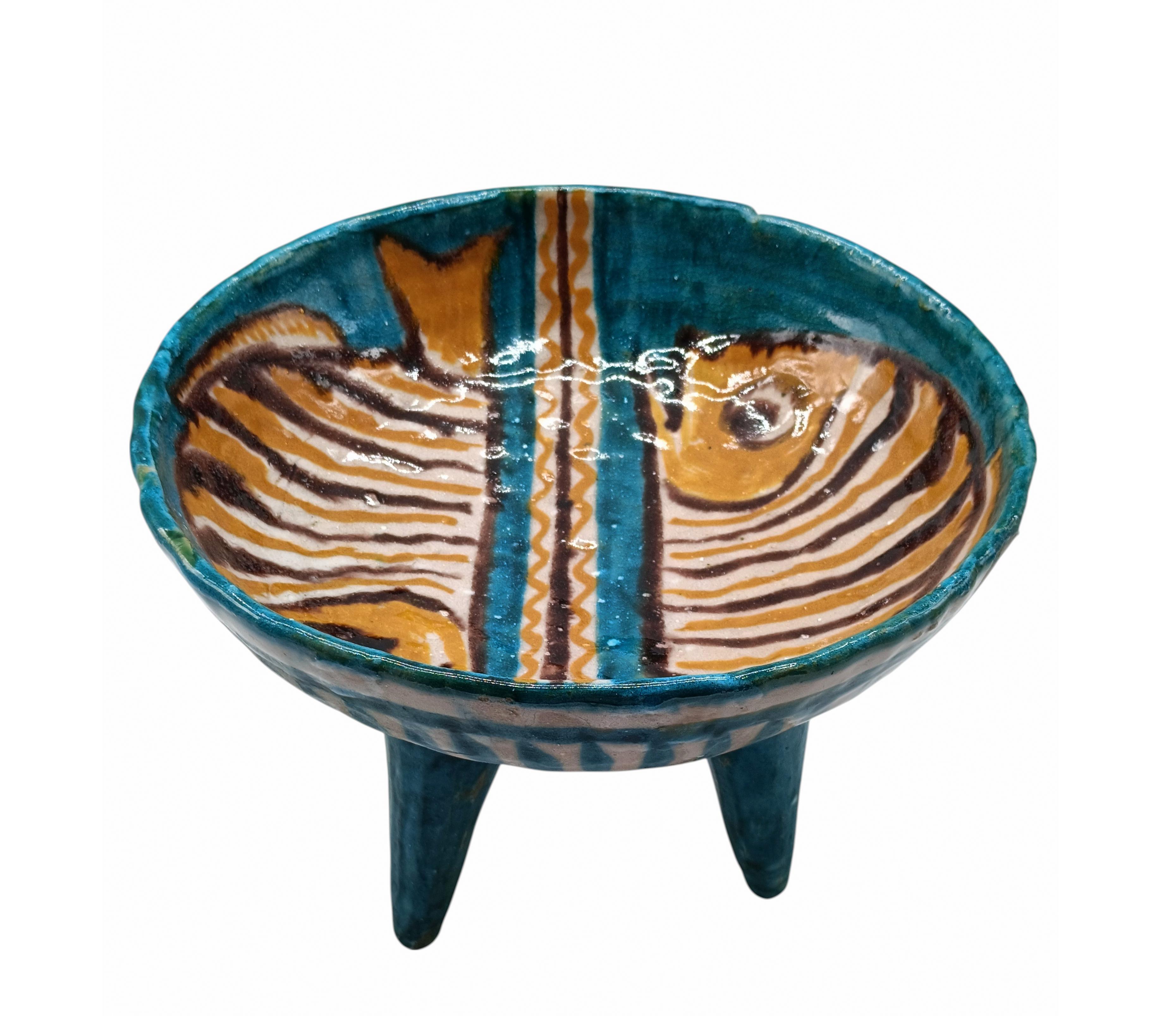 Mid-Century moderno C.A.S. Vietri Centrotavola o Alzatina in Ceramica, Italia 1950s in vendita