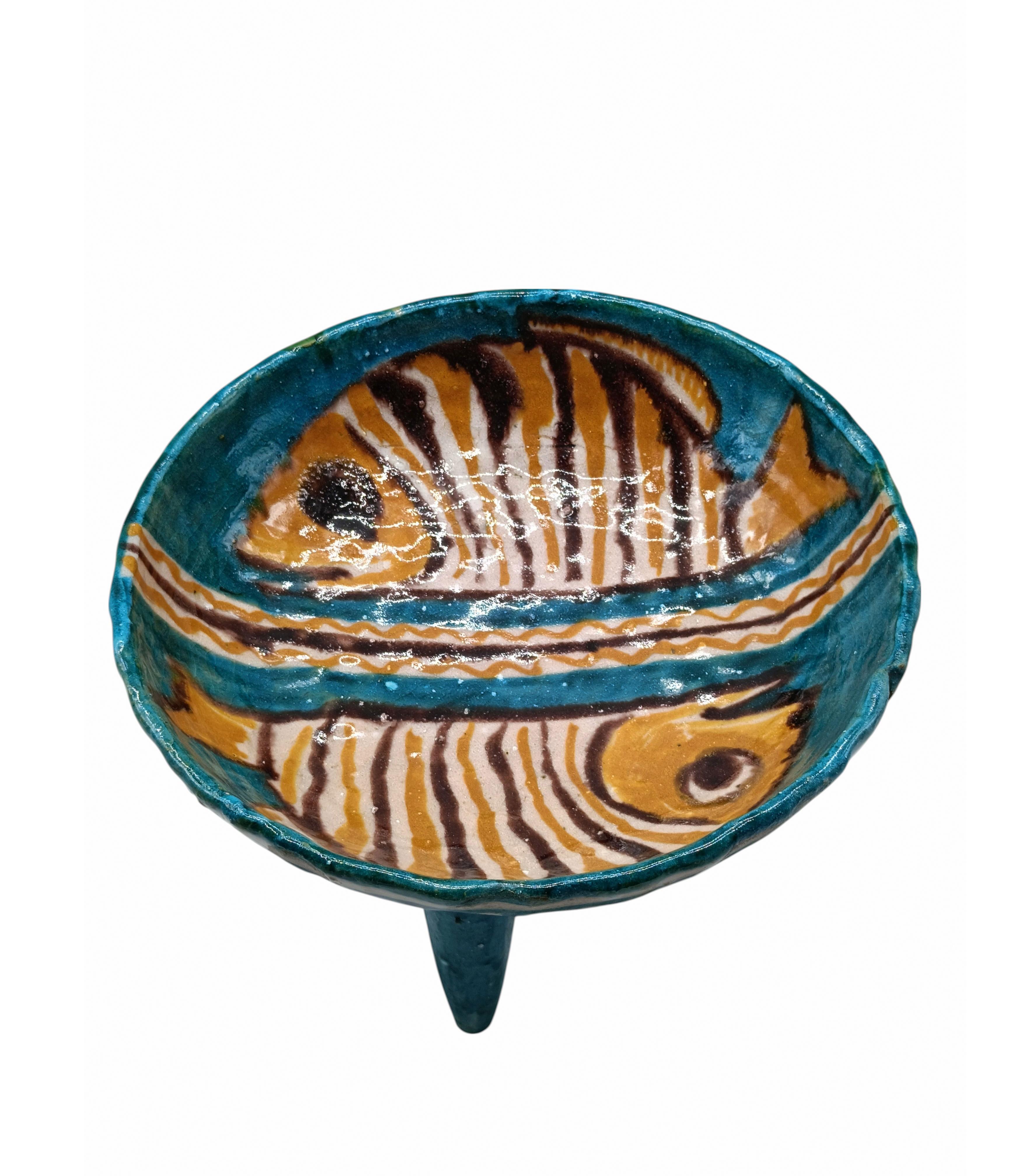 Italian C.A.S. Vietri Centrotavola o Alzatina in Ceramica, Italia 1950s in vendita