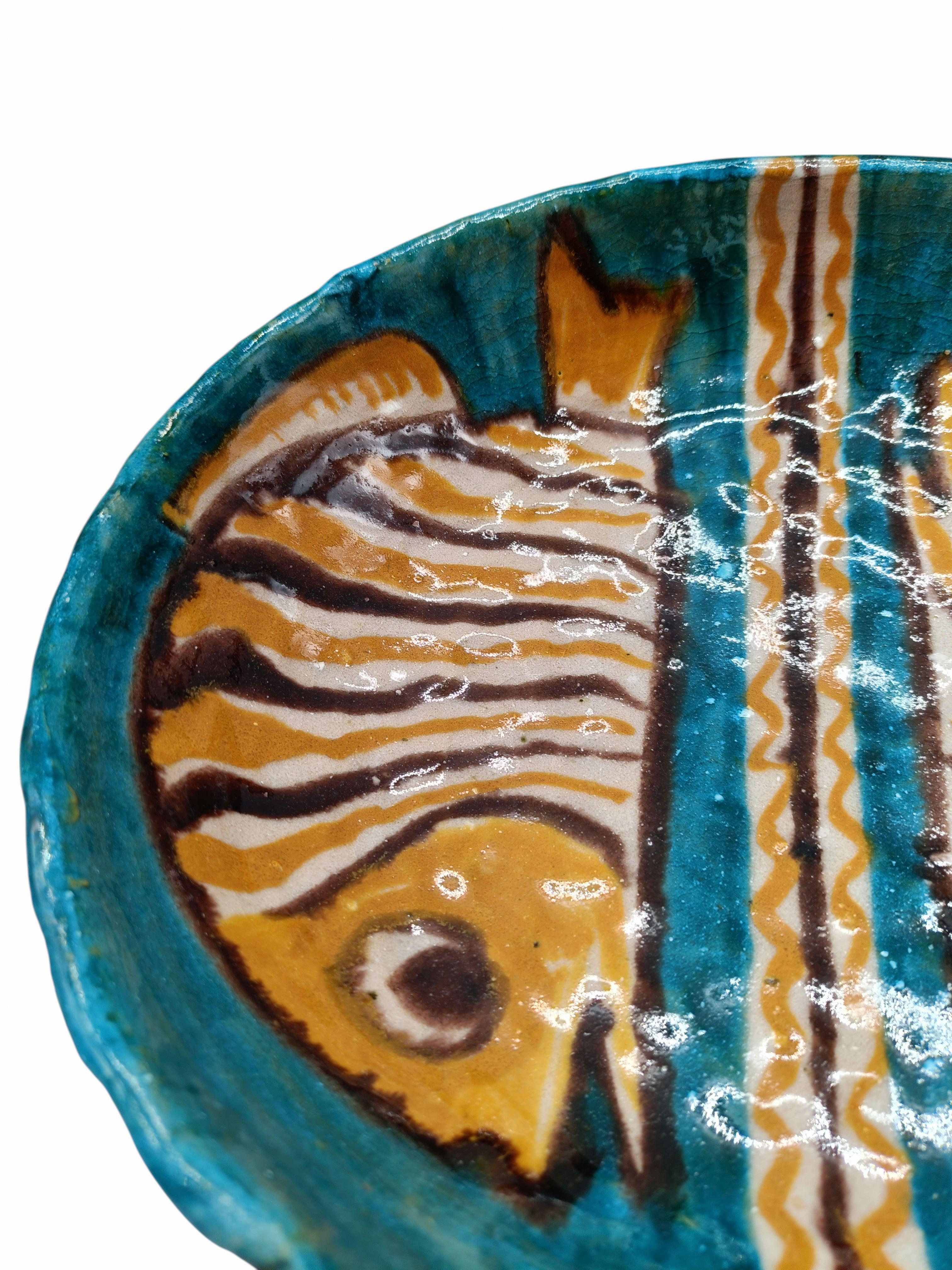 Mid-20th Century C.A.S. Vietri Centrotavola o Alzatina in Ceramica, Italia 1950s in vendita