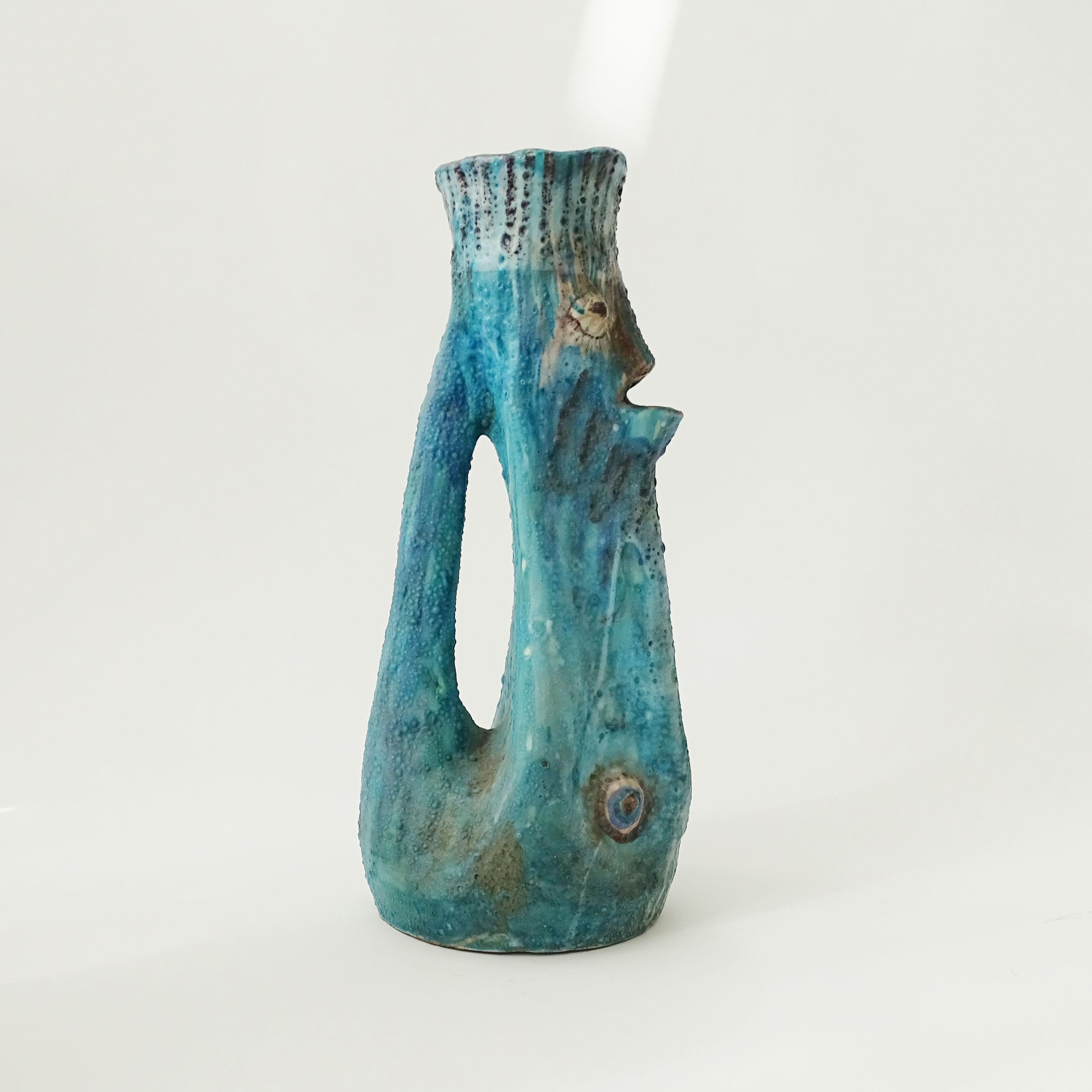 Vase monumental Grotesque en céramique du C.A.S Vietri. Italie années 1950 en vente 3