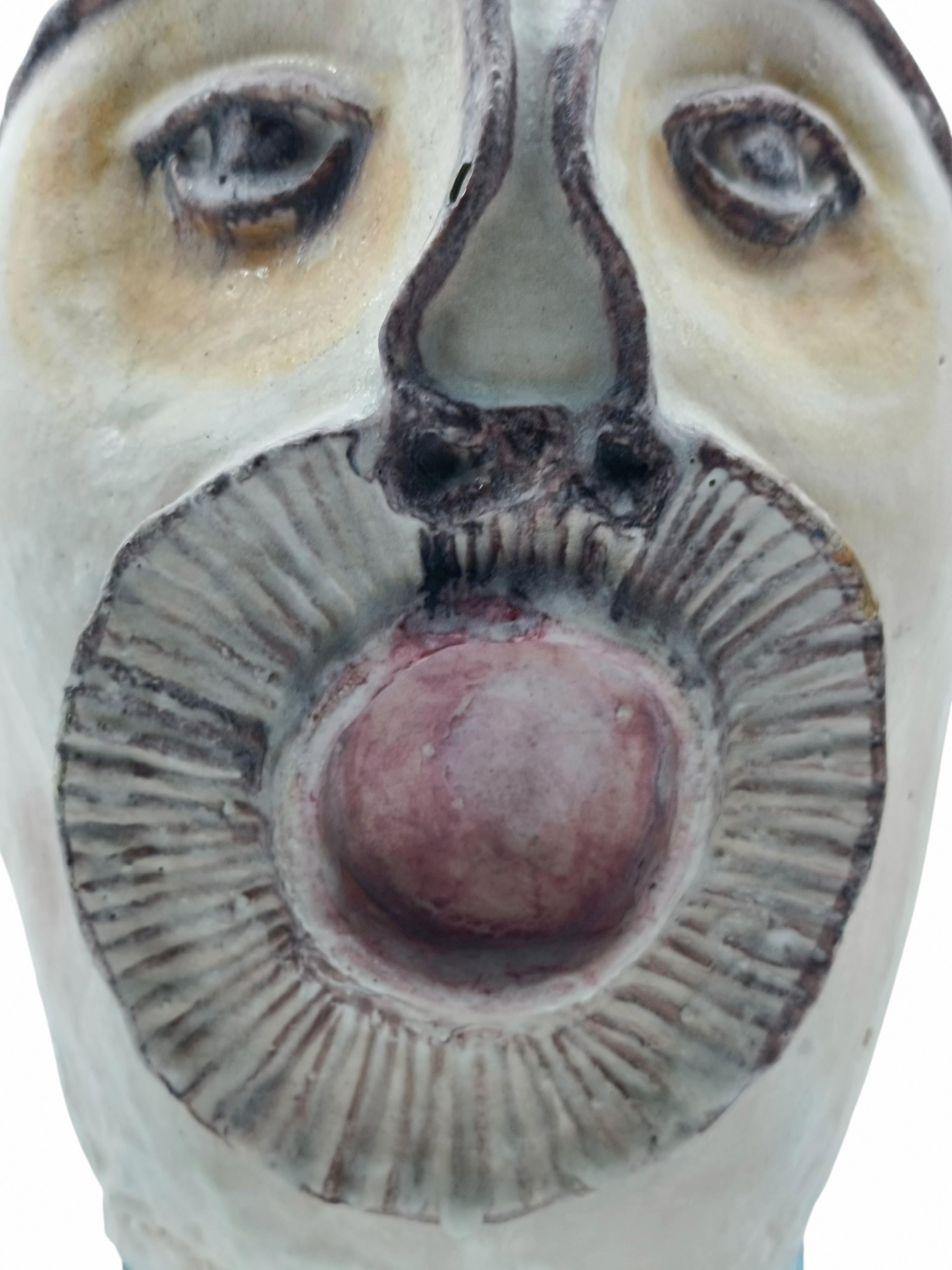 C.A.S. Vietri Raro Vaso Antropomorfo in Ceramica Smaltata, Italia 1950s In condizioni buone in vendita a Naples, IT