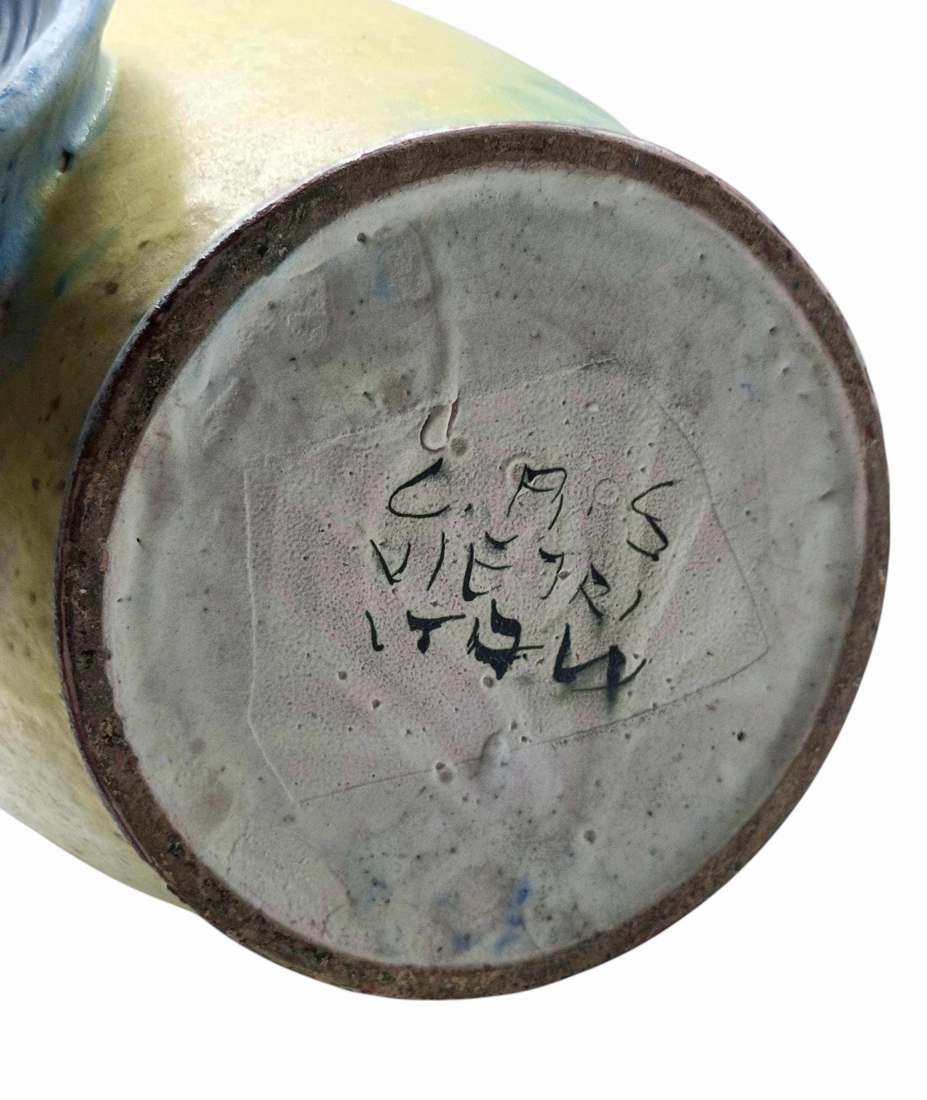 C.A.S. Vietri Raro Vaso Antropomorfo in Ceramica Smaltata, Italia 1950s in vendita 2